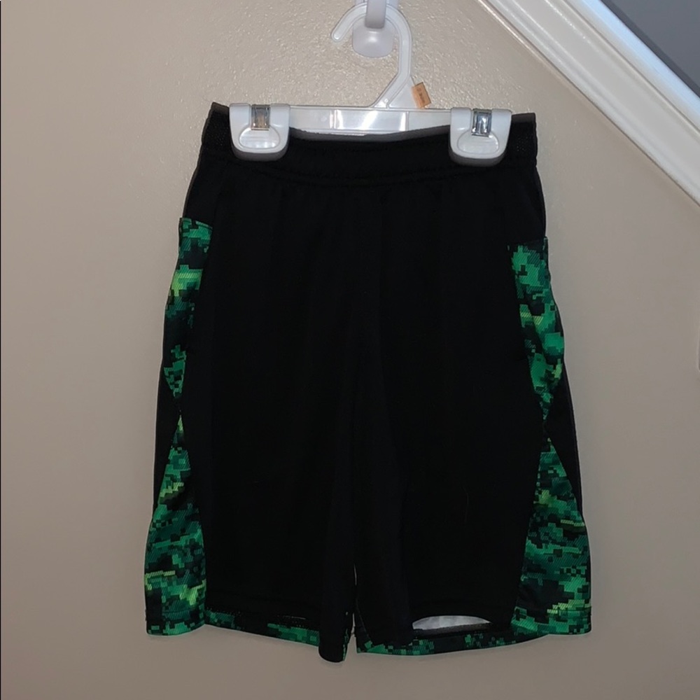 Black Boy’s Athletic Shorts with Green Design